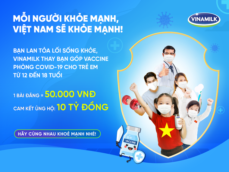 Vinamilk kêu gọi cộng đồng lan toả lối sống khoẻ, với mục tiêu đóng góp vaccine cho trẻ em ảnh 1
