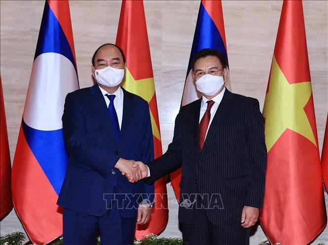 Chủ tịch nước Nguyễn Xuân Phúc hội kiến Chủ tịch Quốc hội Lào ảnh 3