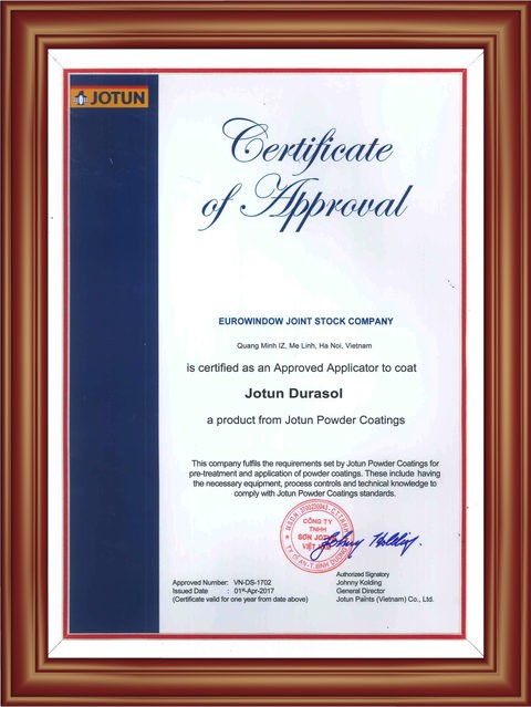 Dây chuyền Eurowindow đạt tiêu chuẩn sơn Jotun Durasol bảo hành 30 năm toàn cầu ảnh 1
