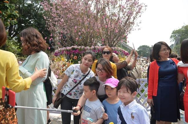 Biển người chen chân ngắm hoa anh đào ngày đầu lễ hội ảnh 2