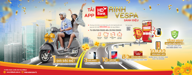 Tải app HDBank- rinh Vespa sành điệu ảnh 1