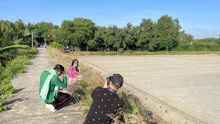 Giới trẻ phát sốt trước mùa cỏ hồng đẹp ngất ngây ở ấp đảo Thiềng Liềng ảnh 8