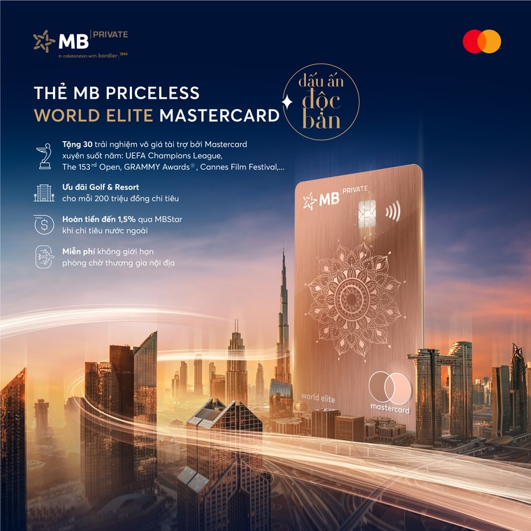 Ra mắt thẻ tín dụng MB Priceless World Elite Mastercard tại Việt Nam ảnh 1