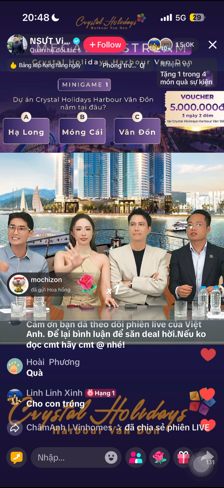 Mega livestream “Đón sóng Vân Đồn, săn tìm báu vật”: Bùng nổ tương tác, hàng trăm khách hàng để lại thông tin quan tâm dự án ảnh 2