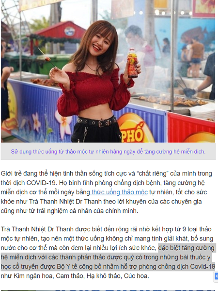 Quảng cáo trà thảo mộc Dr. Thanh ngừa Covid-19: “Gây nhầm lẫn, khiến người dân lơ là phòng dịch” ảnh 1