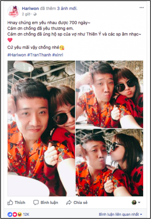 Hari Won và Trấn Thành kỉ niệm 700 ngày yêu ảnh 1