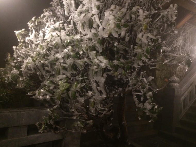 Đỉnh Fansipan phủ kín băng trắng ngay trong ngày đầu đón rét nàng Bân ảnh 2