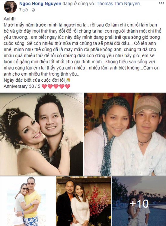 Ca sĩ Hồng Ngọc viết lời ngọt ngào dành cho chồng nhân 9 năm ngày cưới ảnh 1