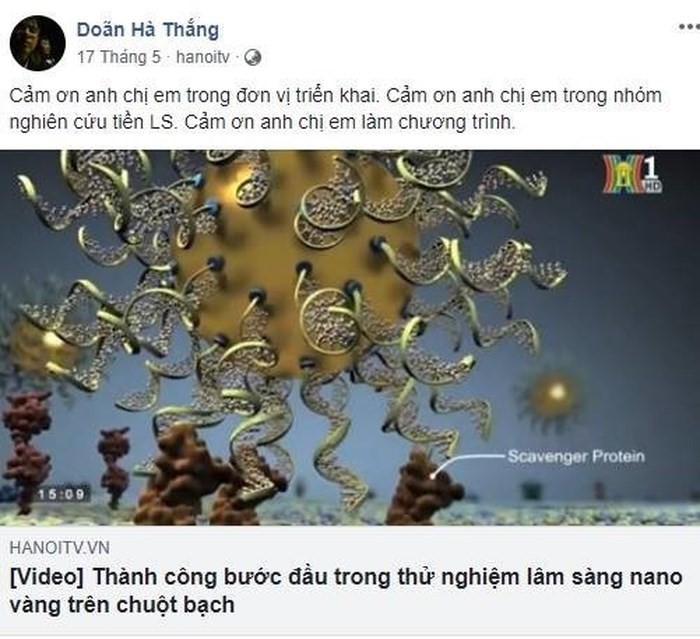 Bộ Y tế đề nghị đóng Facebook TS Doãn Hà Thắng quảng cáo nano vàng ảnh 1