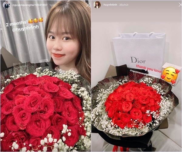 Quang Hải và bạn gái Huỳnh Anh hạnh phúc kỉ niệm 2 tháng yêu nhau ảnh 1