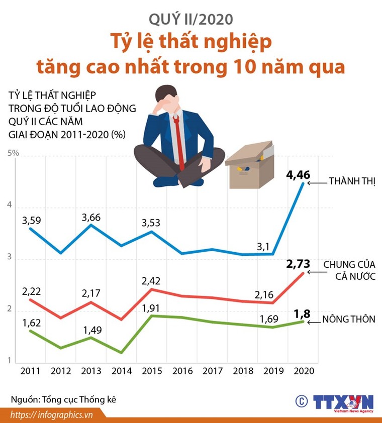 Tỷ lệ thất nghiệp trong quý 2 tăng cao nhất 10 năm qua ảnh 1