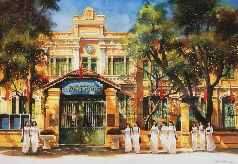 Yêu Hà Nội trong từng nét cọ vẽ ảnh 6