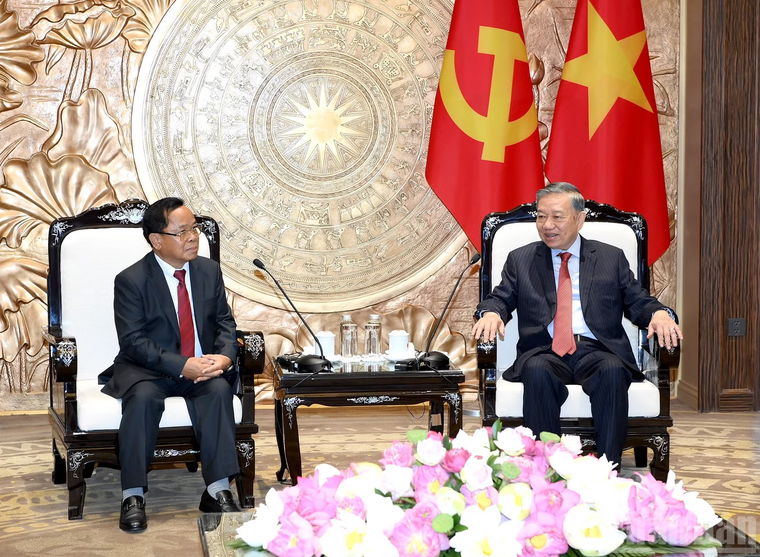 Tổng Bí thư, Chủ tịch nước Tô Lâm tiếp Phó Thủ tướng, Bộ trưởng Tư pháp Lào Khamphan Phommathat ảnh 2