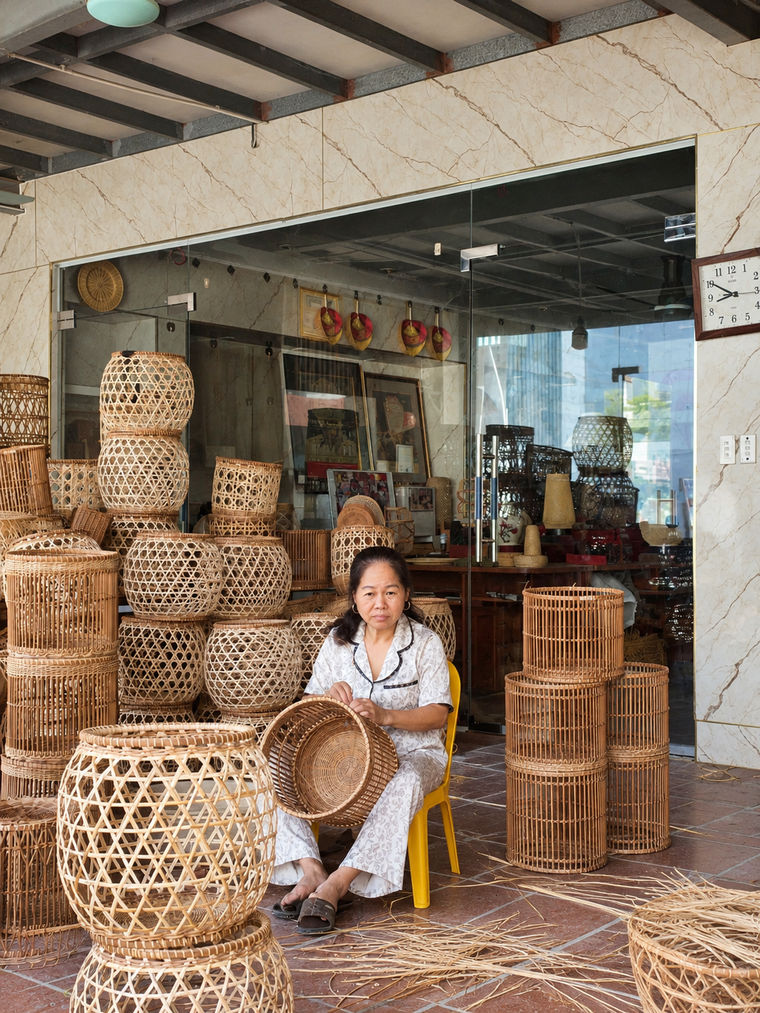 Một gia đình, nhiều thế hệ giữ nghề mây tre đan ảnh 7