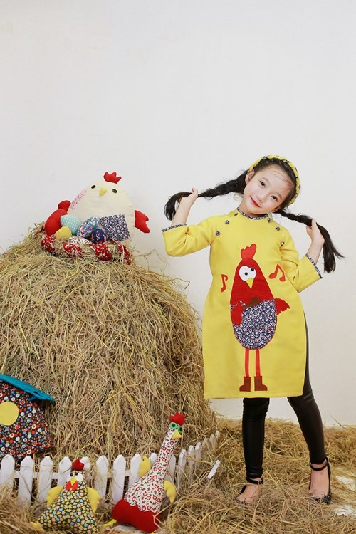 BST áo dài con gà dành riêng cho bé năm Đinh Dậu ảnh 12