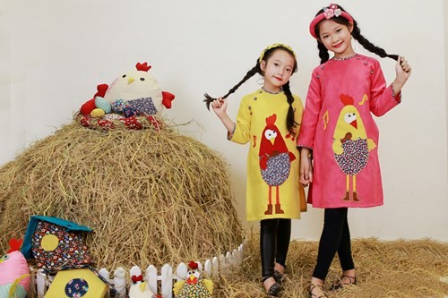 BST áo dài con gà dành riêng cho bé năm Đinh Dậu ảnh 7