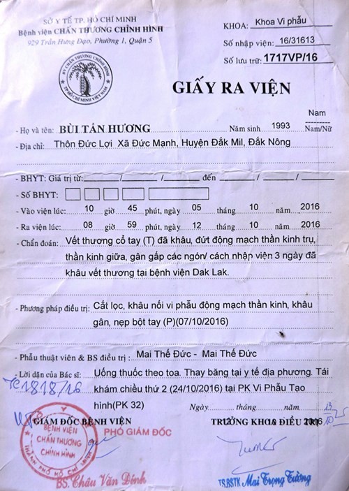 Thanh niên bị chém đứt gân tay… vì bênh em họ ảnh 1