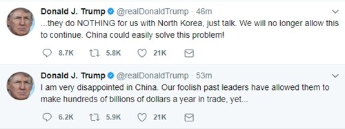  Trump 'thất vọng' về Trung Quốc trong vấn đề Triều Tiên ảnh 1