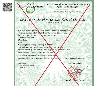 Cảnh báo thuốc gia truyền giả mạo giấy xác nhận của Bộ Y tế ảnh 1