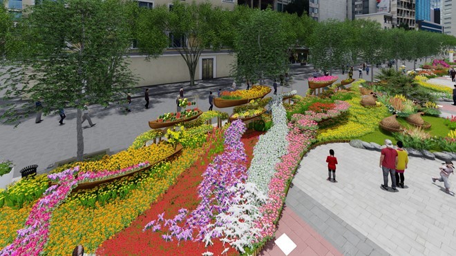 Đường hoa Nguyễn Huệ 2017 sử dụng hiệu ứng ánh sáng 3D ảnh 2