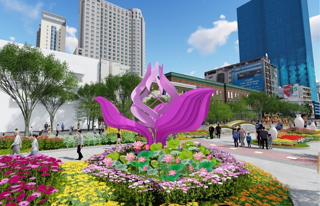 Đường hoa Nguyễn Huệ 2017 sử dụng hiệu ứng ánh sáng 3D ảnh 1