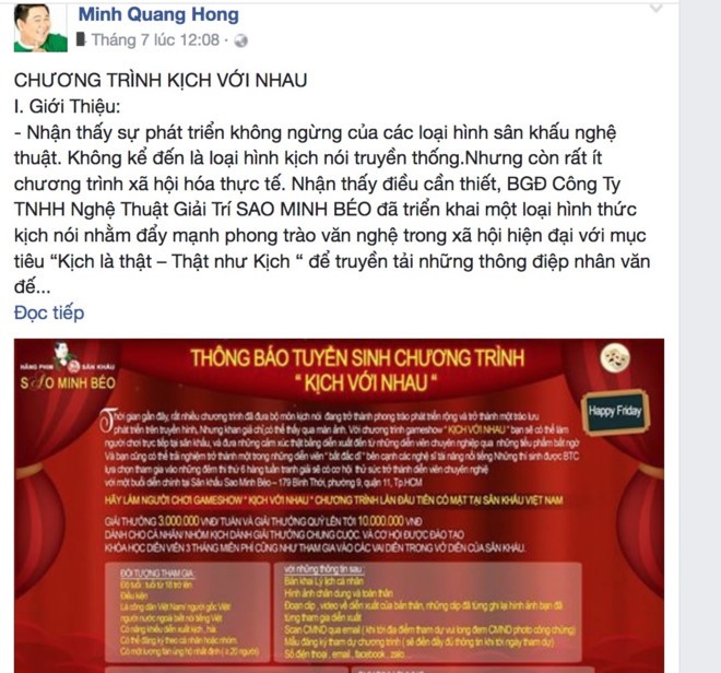 Bất chấp dư luận, Minh Béo đăng đàn tuyển thí sinh thi game show ảnh 1