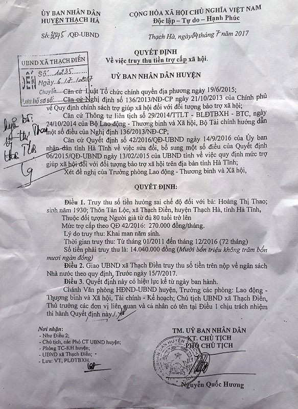 Hà Tĩnh: Cán bộ khai tử mẹ ruột khi bị phát giác khai man ảnh 2