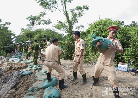 Huy động hơn 600 người hộ đê sông Vinh ảnh 2