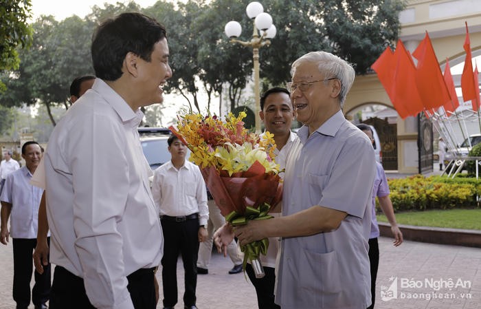 Tổng Bí thư Nguyễn Phú Trọng về làm việc tại tỉnh Nghệ An ảnh 1