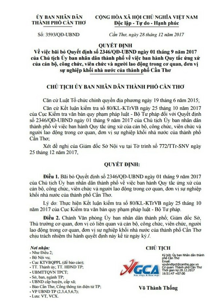 Cần Thơ: Bỏ quy định cấm CCVC mặc quần jean, áo thun ảnh 1