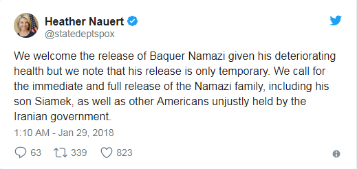 Iran tạm thời phóng thích 'điệp viên' của Mỹ ảnh 1