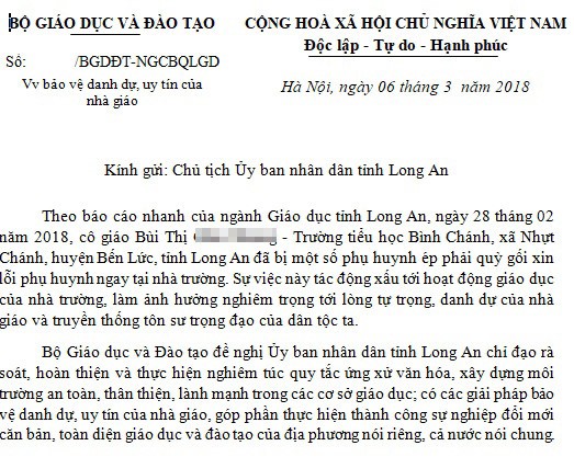 Vụ phụ huynh bắt cô giáo quỳ gối: Người trong cuộc lên tiếng ảnh 1