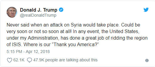 Ông Trump 'nhập nhằng' chuyện tấn công Syria ảnh 1