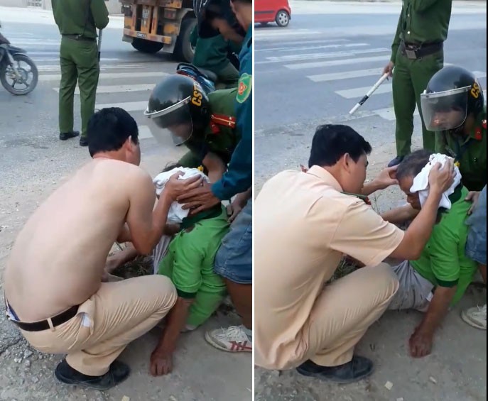 Đại úy CSGT cởi áo cầm máu cho người dân trần tình lại sự việc ảnh 1
