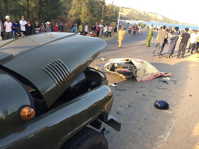 Bình Thuận: Hai chiến sĩ PCCC tử vong trước đầu xe jeep ảnh 1