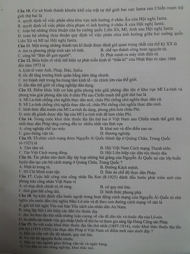 Đề thi môn Lịch sử được thí sinh Hà Nội đánh giá 'dễ thở' ảnh 2