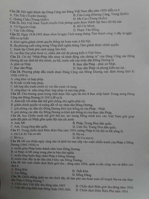 Đề thi môn Lịch sử được thí sinh Hà Nội đánh giá 'dễ thở' ảnh 3