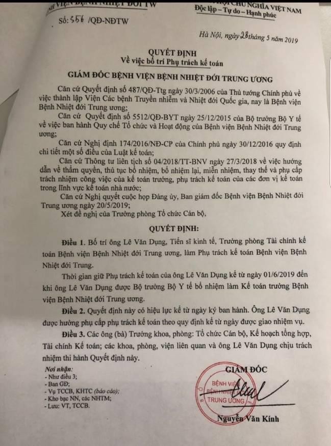 Giám đốc BV Nhiệt đới T.Ư bổ nhiệm cán bộ 'thần tốc' trước khi nghỉ hưu ảnh 2
