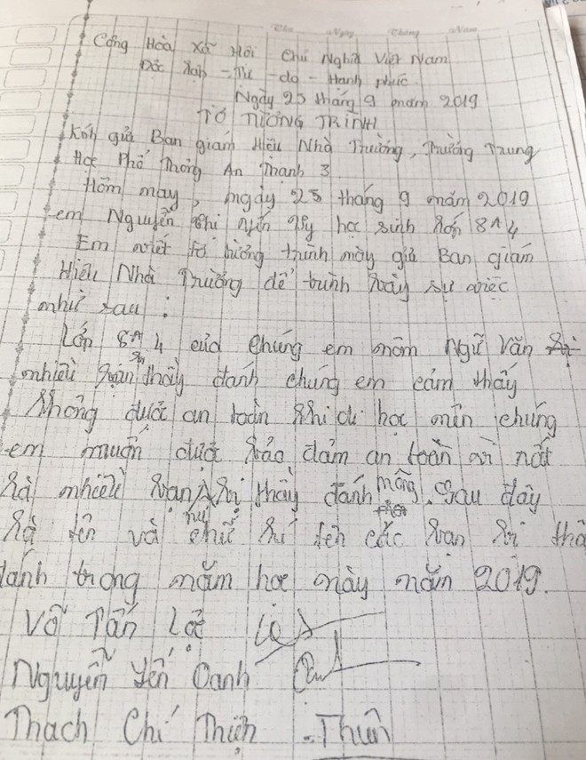 Bị thầy giáo đánh, cả lớp làm tường trình xin đổi giáo viên ảnh 1