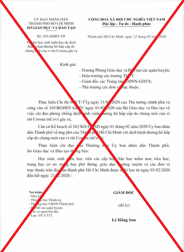 Công an TP HCM vào cuộc vụ giả mạo văn bản cho học sinh nghỉ học ảnh 1