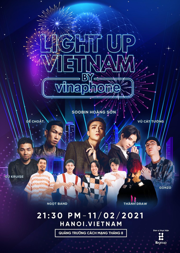 Đại nhạc hội 'Light up Việt Nam by VinaPhone' tổ chức đêm giao thừa ảnh 1