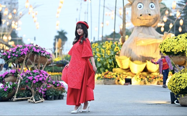 Đường hoa Home Hanoi Xuan 2021 tái hiện Tết Việt xưa ảnh 2