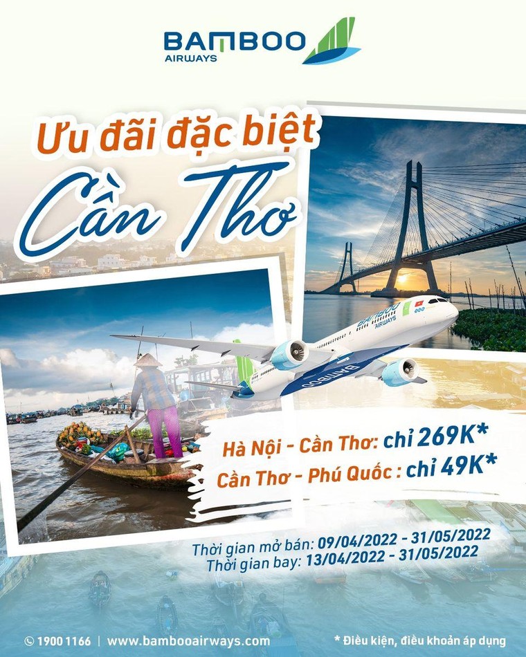 Bamboo Airways tung ưu đãi chỉ từ 49.000 đồng cho các đường bay Cần Thơ ảnh 1