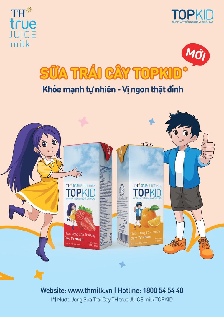 TH ra mắt Nước uống sữa trái cây công thức TOPKID ảnh 2