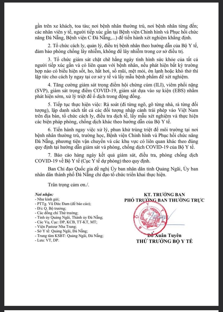Công điện khẩn về điều tra, xử lý ổ dịch COVID-19 tại Quảng Ngãi ảnh 2