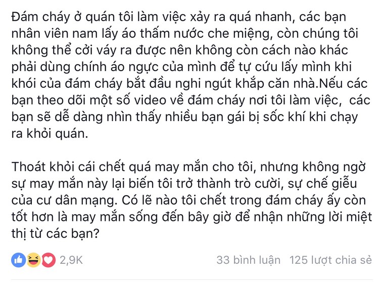 Cô gái dùng “áo con” bịt mũi thoát khỏi đám cháy nói gì? ảnh 3