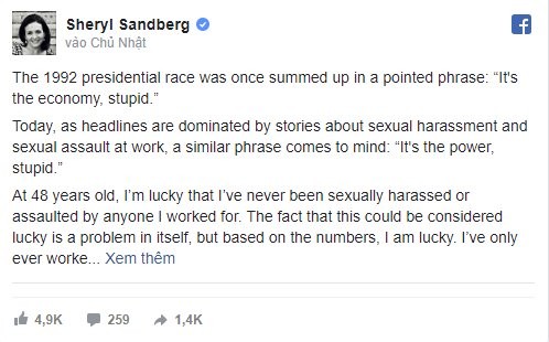 Giám đốc điều hành của Facebook nhiều lần bị quấy rối tình dục ảnh 1