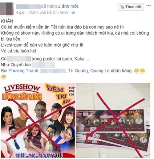 Ca sĩ vô danh mượn tên tuổi Hoài Linh, Như Quỳnh, Phương Thanh lừa đảo khán giả ảnh 1