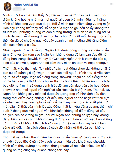 Lê Âu Ngân Anh: 'Cảm thấy không thuộc về nơi lắm hào quang này' ảnh 1
