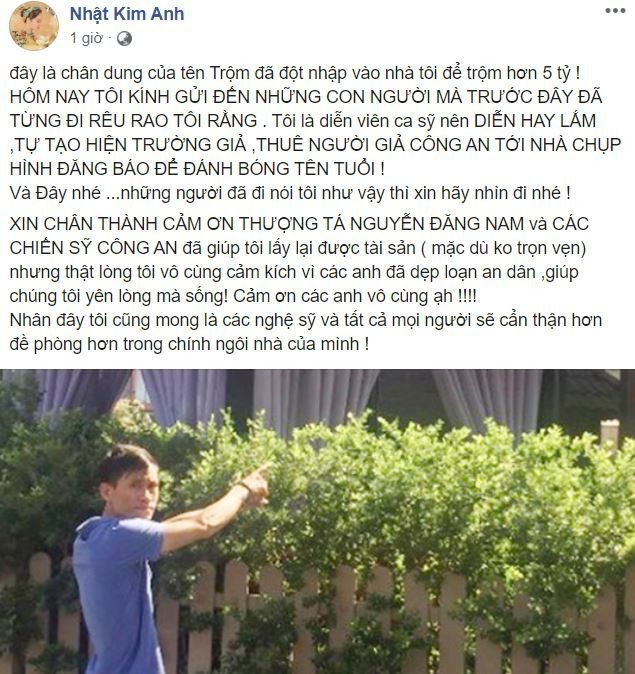 Nhật Kim Anh thông tin về gã trộm đột nhập nhà mình và các nghệ sĩ nổi tiếng